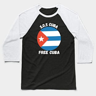 S.O.S Cuba  Free Cuba Baseball T-Shirt